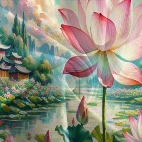 Housse de couette fleur de lotus 3D anti-plis en microfibre douce - 7