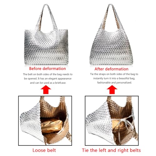 JINMANXUE Woven Tote Bag for Women, Large Summer Beach Travel Handbag and Purse Retro Handmade Shoulder Bags4