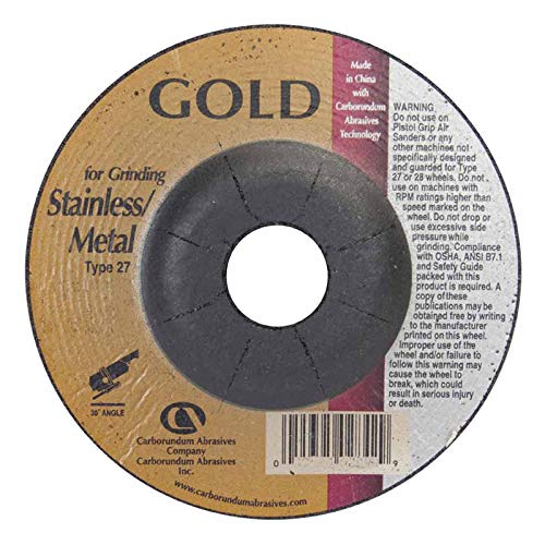 Depressed Center Wheel, 6 in Dia, 1/4 in Thick, 24 Grit Aluminum Oxide (100 Pack)