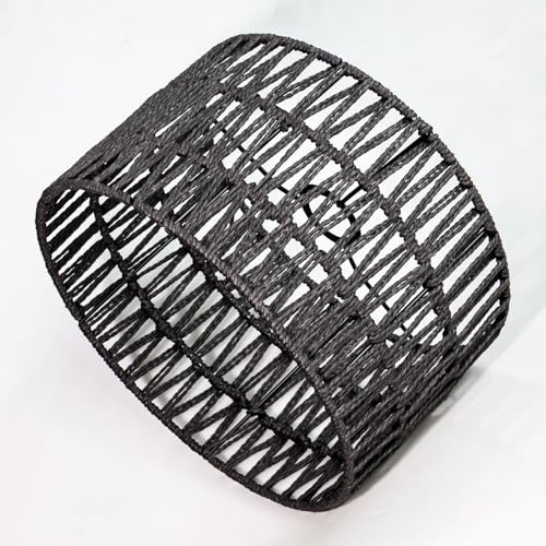 Osasy Modern schwarz Boho lampenschirm,rattan lampenschirme Trommelform, hohlgeschnitzt, für Stehlampe, Tisch Lampenschirm,Hängelampe Osasy Modern schwarz Boho lampenschirm,rattan lampenschirme Trommelform, hohlgeschnitzt, für Stehlampe, Tisch Lampenschirm,Hängelampe