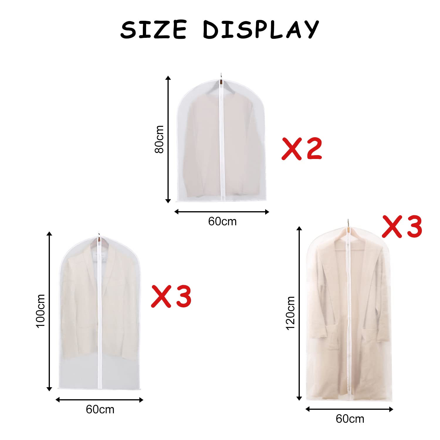 15pcs Fundas Ropa,60 * 100 Cm Bolsas De Plástico De Traje Transparente,Funda Ropa Armari,Bolsa De Ropa A Prueba Polvo,Bolsas Para Colgar Ropa,Fundas De Ropa Para Trajes,Vestidos,Camisas,Abrigos