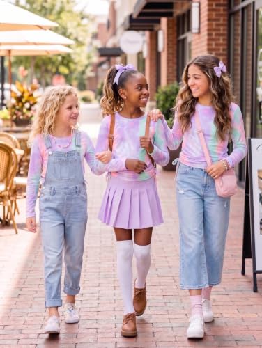 Image of Arshiner Girls Long Sleeve Shirts Ruched Knot Side Tunic Blouse Tee Tops