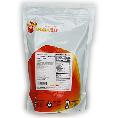 BOBA2U Bubble Tea - Instant Drink Powder (Strawberry) 2.2 lbs