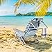 Canpsky 2 Pack Lightweight Portable Camping Beach Chair for Adults, Outdoor Lay Flat Folding Beach Chairs with 5 Positions, Backpack Beach Chair with Towel Bar, Zipper Pouch, Cup Holder, White Striped