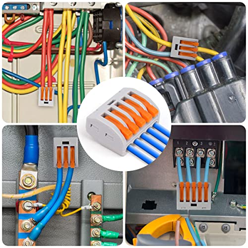 flintronic Kabelverbinder, 40 Stück Klemme mit Betätigungshebel, 4mm² Leiter Klemme, Elektrische Anschlussblöcke,Verbindungsklemme, Aktualisierte Versionen Können Frei... – Bild 7