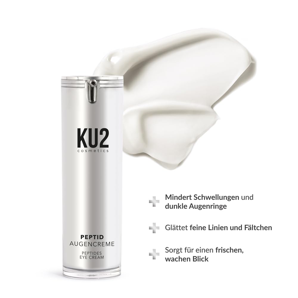 KU2 Cosmetics Peptide Augencreme – Anti Aging Augenpflege, 30ml