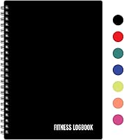 Fitness Logbook Black A5 Undated Workout Journal for Men & Women - Track Gym Progress, Weights, Reps, Muscle Gain, Weight Loss