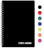 Carnet de fitness – Suivez 150 d'entraînements – Papier épais, couverture durable – A5 – Non daté – Suivez la perte de poids, la prise de muscle, les progrès en musculation Noir