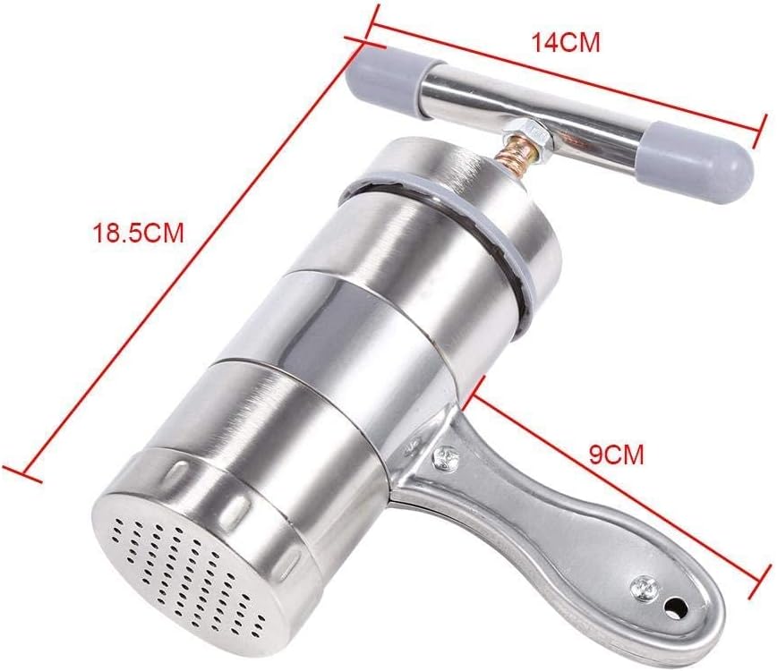 Noodle Making Machine Pasta Maker Noodle Juicer Pressure Making Machine Portable Manual Operated Stainless Steel for Fresh Fettuccine Spaghetti Lasagne Dough Roller Press Cutter 1pc