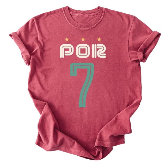 Bellelement Retro Soccer Tee 2026 Portugal Summer Football Team Fan Shirt L