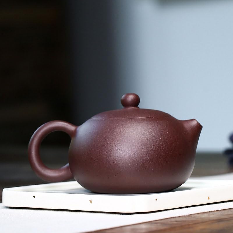 Image of Xishi Teapot 9oz Chinese Yixing Zisha Clay Pot Snap-lid Ceramics Purple Sand Mud Kungfu Tea Set Kettle 14 Hole Filter (purple 270ml)