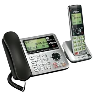 VTech CS6649 Expandable Corded/Cordless Phone System with Answering System-Caller ID/Call Waiting & Handset/Base Speakerphones