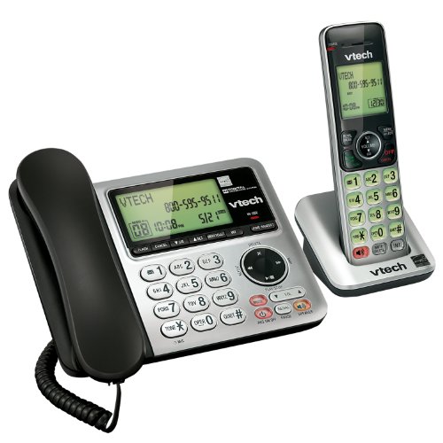 VTech CS6649 Expandable Corded/Cordless Phone System with Answering System-Caller ID/Call Waiting & Handset/Base Speakerphones