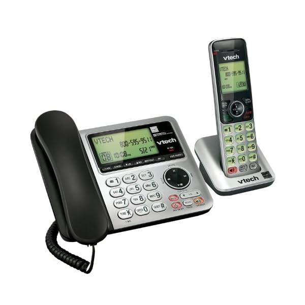 VTech CS6649 Expandable Corded/Cordless Phone System with Answering System-Caller ID/Call Waiting & Handset/Base Speakerphones