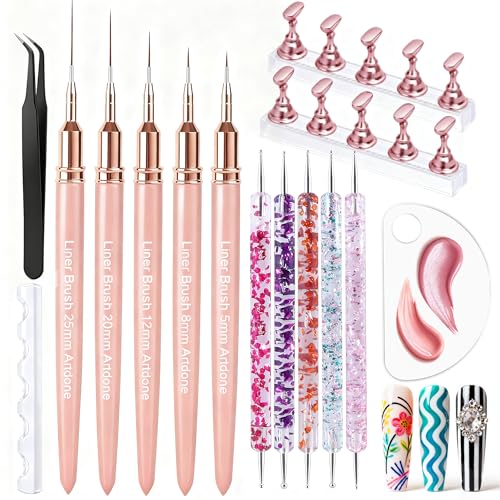 Artdone Nail Art Pens And Brushes Set With Liner Paint