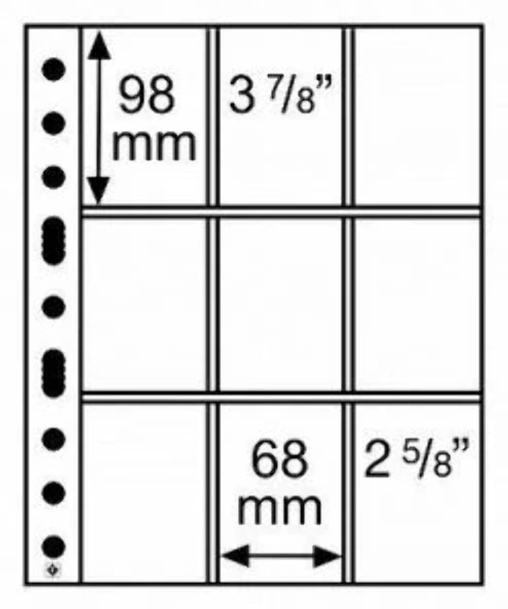 Leuchtturm 358077 clear plastic sleeves SH 312, 9 pockets for trading cards and documents - pack of 50 made of PP - Image 2