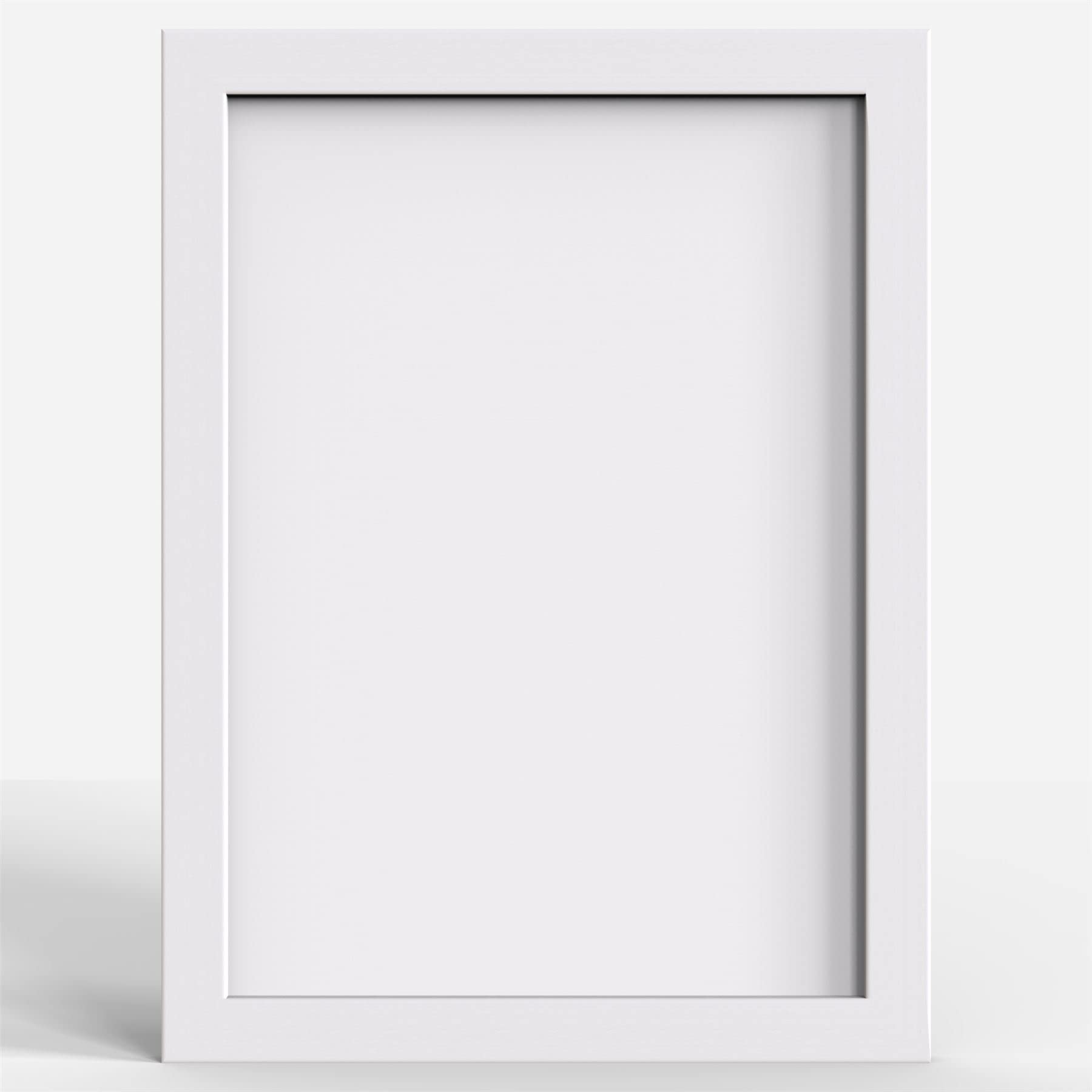 White 7x7 (17.8x17.8cm) Photo Picture Poster Frame - Shatterproof Styrene, Hang or Stand