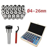 ➤ER40 Spannzangenset Ø 4 - 26 mm (23 Stück in 1mm Schritten)