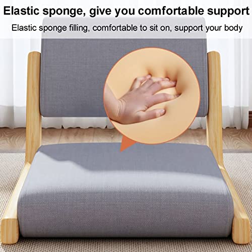 Silla plegable de meditación, con respaldo, sofá tatami japonés portátil para sala de estar, balcón y ventanal, asiento de madera sin patas