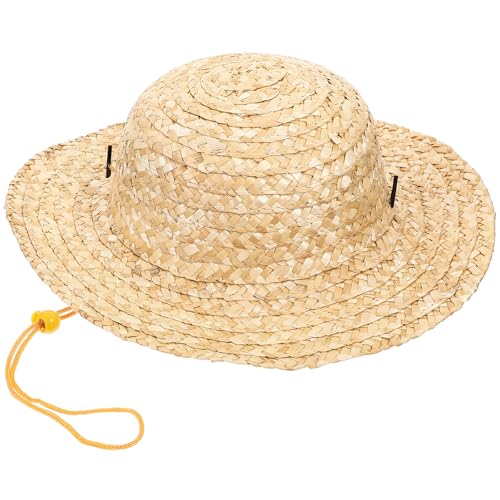 VOSAREA Summer Straw Hat Children Outdoor Straw Hat Wide Brim Kids Hat Summer Sun Hats Beach Straw Hat Photography Prop for Toddlers Kids (31CM) Beige