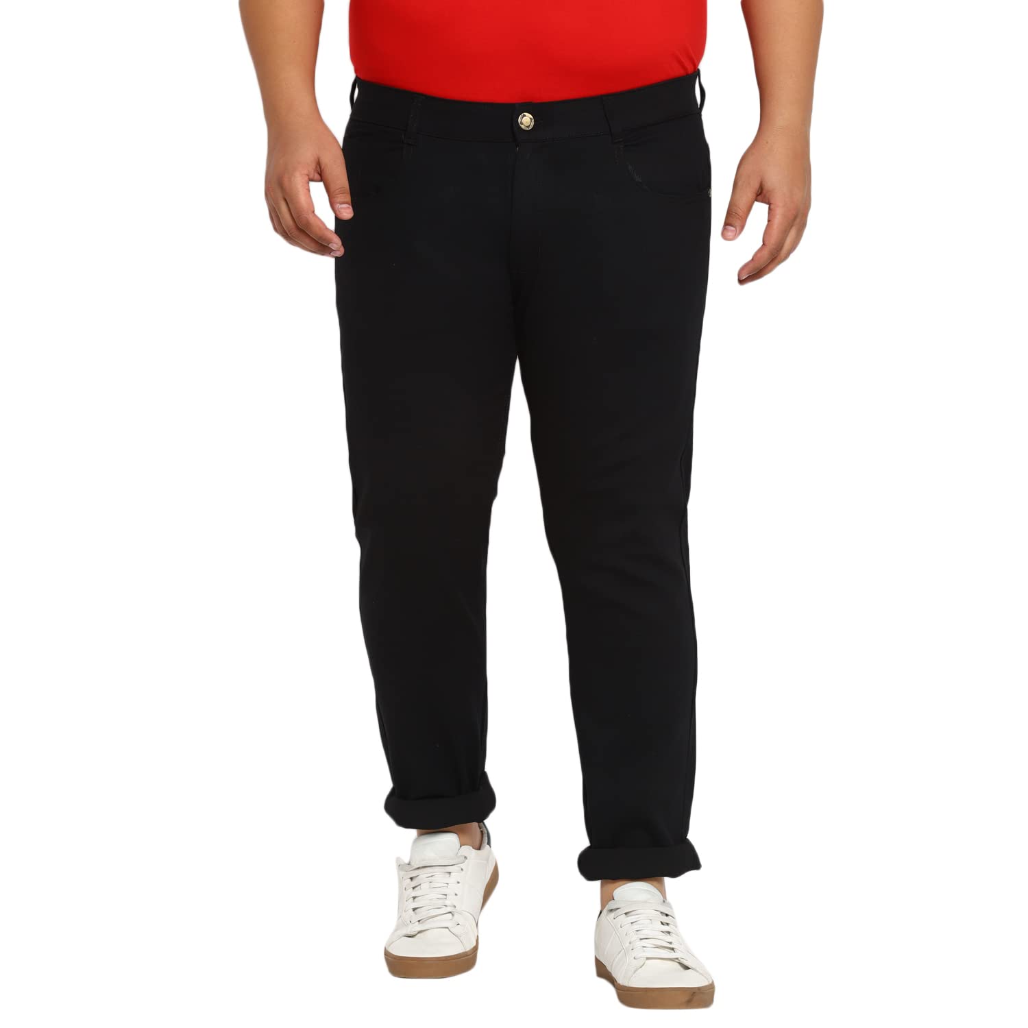 Urbano PlusMen's Black Regular Fit Washed Jeans Stretchable (plusmpsp-black-42-01)