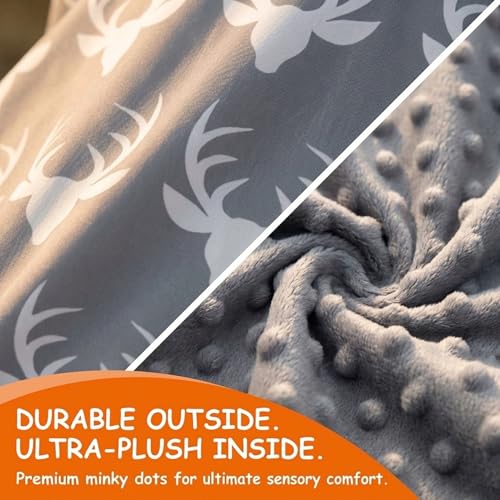 Image of Dear Baby Gear - 40x30 Car Seat Canopy, Infant Carrier Cover for Boys & Girls, Cozy Fall, Nursing & Stroller Use, Newborn Travel Sunshade Accessory, Antlers on Gray, Gray Dot