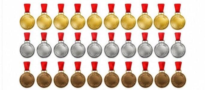 Gold, Silver and Bronze Medal Pack of 30 with Long V Neck Ribbon, for School Events, Sports Day, Classroom Rewards, Olympics Games (Pack of 30-3)-picture-11