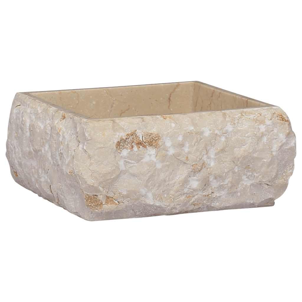 Lavabo crema mármol 30x30x13 cm, lavabo sobre encimera