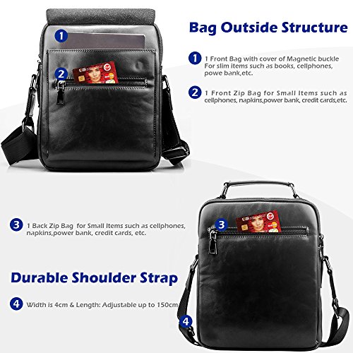SPAHER-Men-Leather-Handbags-Shoulder-Bags-Messenger-Business-Bag-Crossbody-Satchel-Sling-Waterproof-Travel-Bag-Daily-Man-Bag-Gift-with-Adjustable-Shoulder-Strap-for-Ipad-97-Inch
