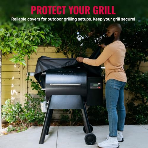 Grillman Grill Cover, BBQ Outdoor Grill Covers, Charcoal, Gas Grills, Waterproof, Rip-Proof, Weather-Resistant, Anti-UV, Barbecue Cover for Traegar 22/575 Series, Pro 22, Z, etc (Black, 41 Inch)