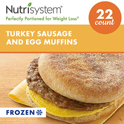 NutrisystemÂ® Turkey Sausage and Egg Muffins, 22ct. Frozen Breakfast Sandwiches to Support Healthy Weight Loss