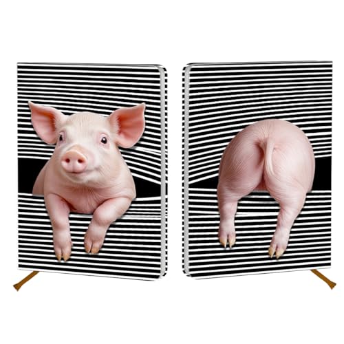 Carnet cochon rigolo Wenboco A5 avec couverture rigide en cuir de 200 pages lignées