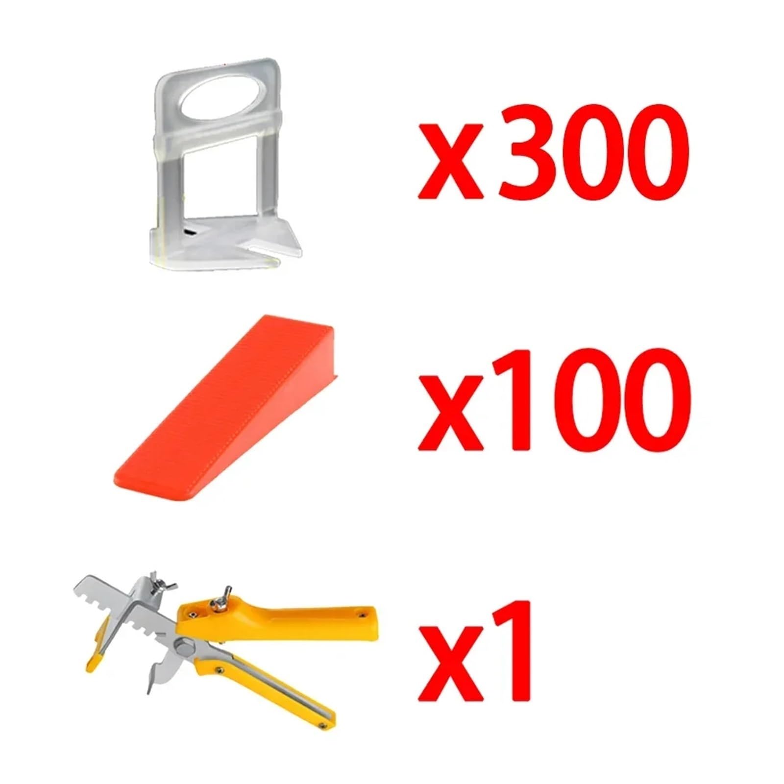 Sistema de nivelación baldosas cerámica, clips, apilador cuñas, kit espaciador for la colocación en paredes y pisos, herramientas construcción Para Paredes De Pisos(Red Kit05,1.0mm)