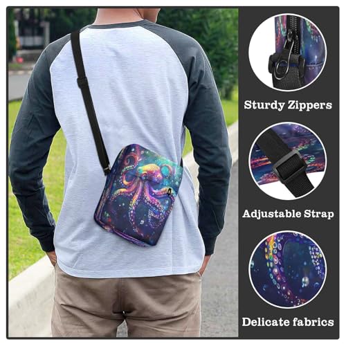 Crossbody Bag Colorful Octopus Messenger Bag for Women Men Purse Shoulder Bag Satchel Bag with Adjustable Strap 214B8771 6