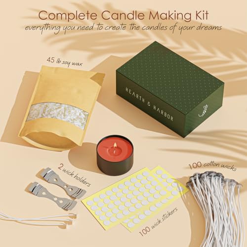 Image of Hearth & Harbor Organic Candle Wax, Pure Soy Wax for Candle Making, 45 lbs