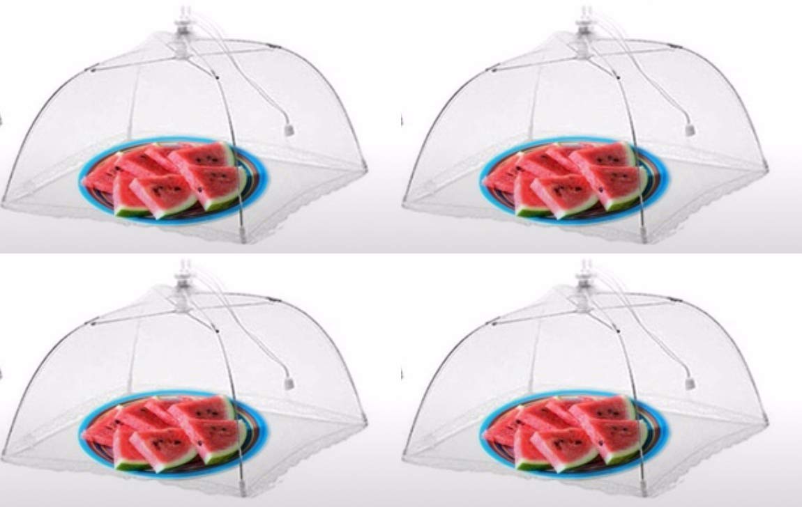 MHYMX Coprivivande per Alimenti, 4 Pezzi Coprivivande a Rete Pieghevoli Copertura Alimentare Copri Alimenti Copertura per Il Cibo Frutta Barbecue l'Esterno