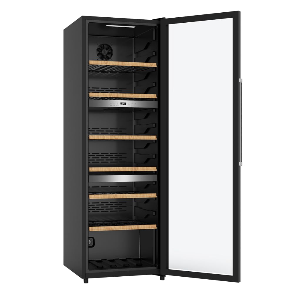Jocel Vinotega JCAV003607, 282 Litros, Capacidad para 140 botellas, Clase eficiencia G, Color negro