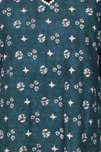 Image of W for Woman Geometric Printed Lace Pure Cotton Straight Kurta