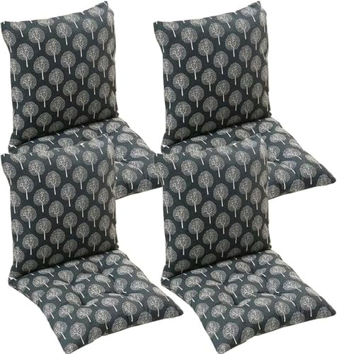 Pack 1/2/4 Cojines de Silla con Respaldo Lavable Cómodos Acolchados Cómodo Cojín para Sillas Comedor para Oficina Jardín Interior Exterior(Style19,40x40cm(2PC))