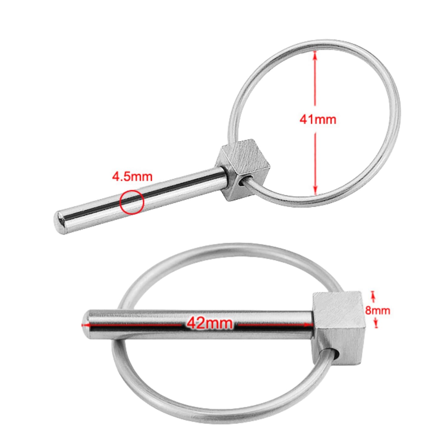 4pcs 4mmx49mm Farm Tractor Trailer Digger Lynch Pin Hitch Steel Trailer Pins Stainless Steel