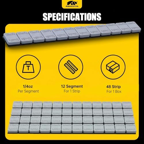 MIKKUPPA 1/4oz Adhesive Stick on Wheel Weights Grey 0.25oz, 144oz/Box - 2