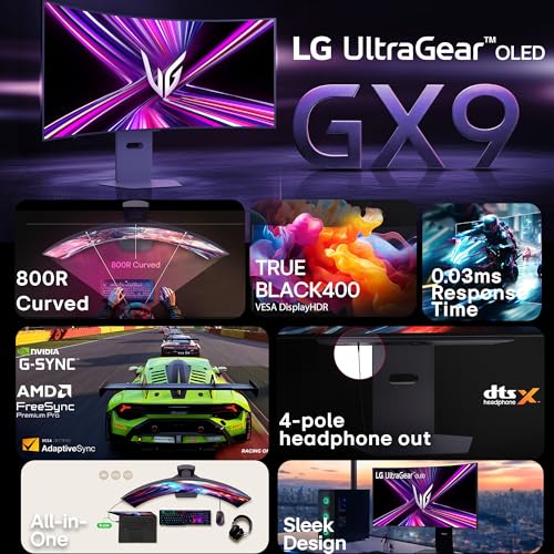 Image of LG 39GX900A 99.1cm (39 Inch) Ultragear OLED (3440x1440) Curved Gaming Monitor, 240Hz, 0.03ms(GtG), NVIDIA G-Sync, AMD FreeSync Premium Pro, HDMI X 2, DP, USB-C, Tilt /Height /Swivel Adjustable (Black)