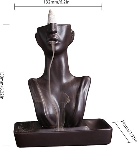 Miniatura 2 de CDIYTOOL Estatua de reflujo para incienso quemador de incienso de cerámica cascada adorno de aromaterapia para decoración del hogar quemador de