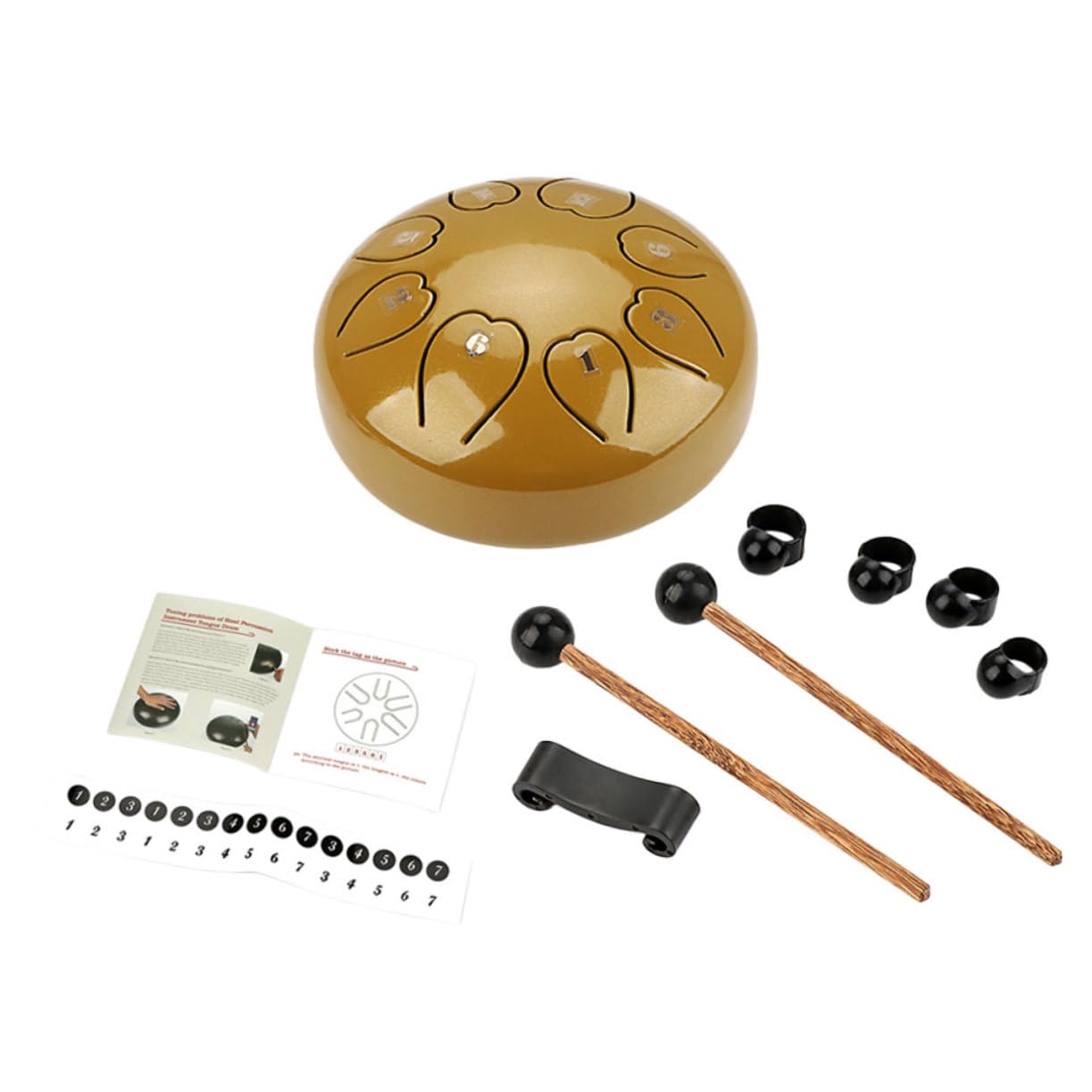 de Lengüeta Metálico Grande Amarillo Instrumento de Percusión Portátil Sonido para Principiantes y Profesionales Fácil de Tocar con Manos o Baquetas para Educación Musical