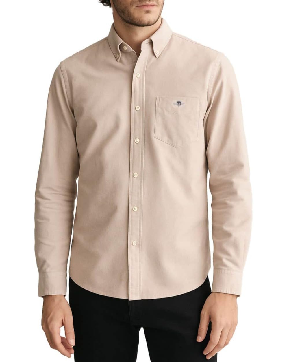 Gant Men's Warm Khaki Reg Oxford Shirt, Xl
