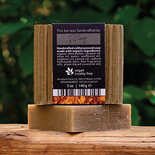 Hemlock Park Moisturizing Organic Shea Butter Bar Soap | Naturally Nourishes Skin With Coconut Oil & Olive Oil | Handcrafted In Usa (Amber, 1 Bar) #TOP3