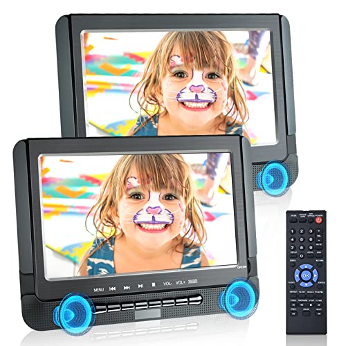 10” Dual Screen Portable Dvd Player For Car, Rechargeable Portable Dvd Player For Car 2 Screens Support Usb/Tf Card, Dual Screen Dvd Player For Car With Last Memory, Hd Transmission #TOP29