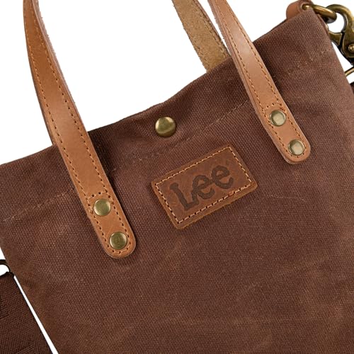 Image of Montana West x Lee Tote Bag for Women Waxed Canvas Top Handle Handbags with Leather Handle and Strap