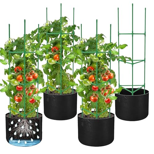 4 Packs 47 x 12 Inch Garden Tomato Cages with