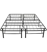 Classic Brands Hercules Black Heavy Duty Metal 14-Inch Platform Mattress Foundation Bed Frame - T...